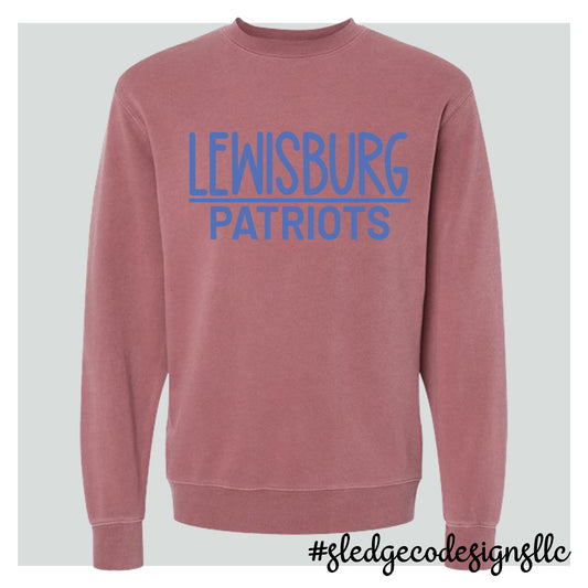 LEWISBURG PATRIOTS | ITC | Midweight Pigment-Dyed Crewneck Sweatshirt