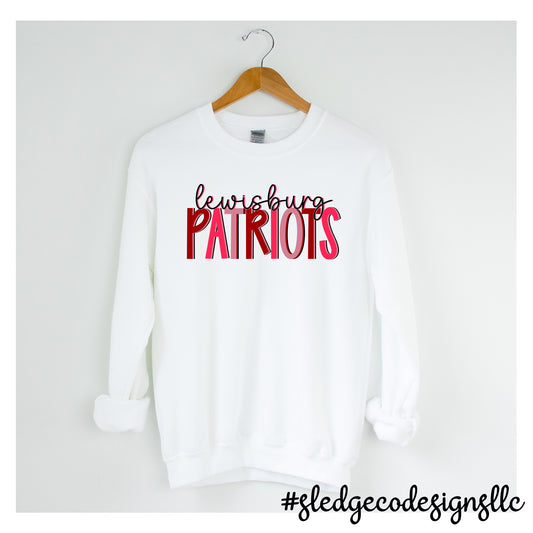 LEWISBURG PATRIOTS | BOLD PINK & RED | SOFTSTYLE UNISEX SWEATSHIRT