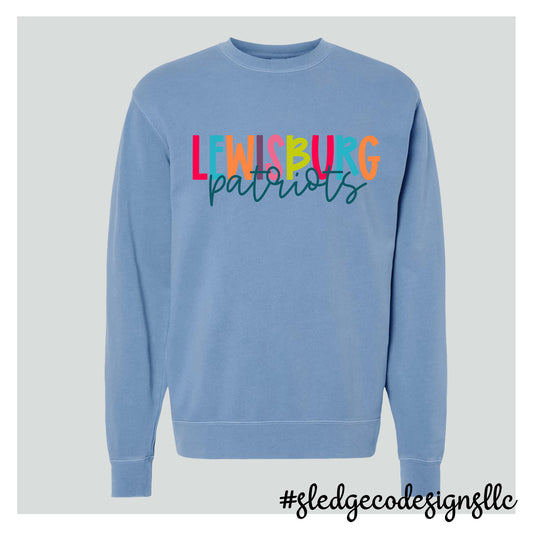 LEWISBURG PATRIOTS | DUO BOLD | Midweight Pigment-Dyed Crewneck Sweatshirt