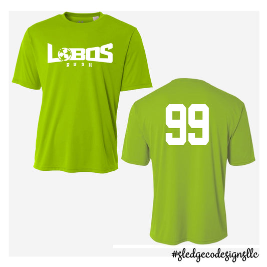 LOBOS SOCCER | LIME GREEN - WARM-UP PRACTICE - A4 TSHIRT