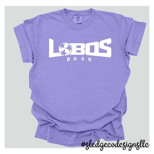 LOBOS RUSH SOCCER - PURPLE | LOBOS SOCCER | COMFORT COLORS UNISEX TSHIRT (Copy)