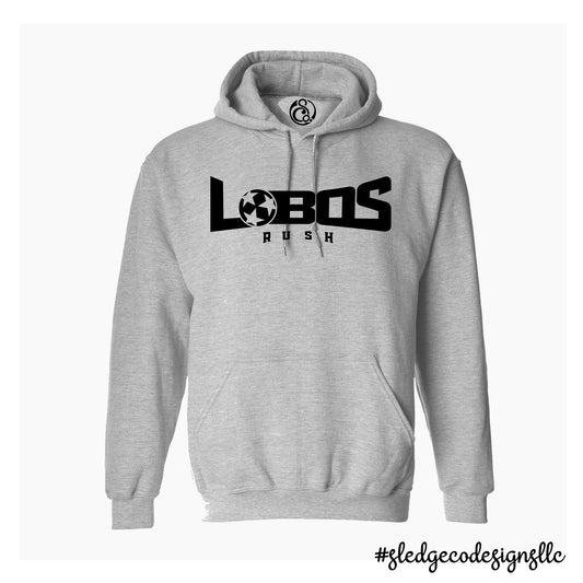 LOBOS SOCCER HOODIE | GREY + BLACK | UNISEX HOODIES