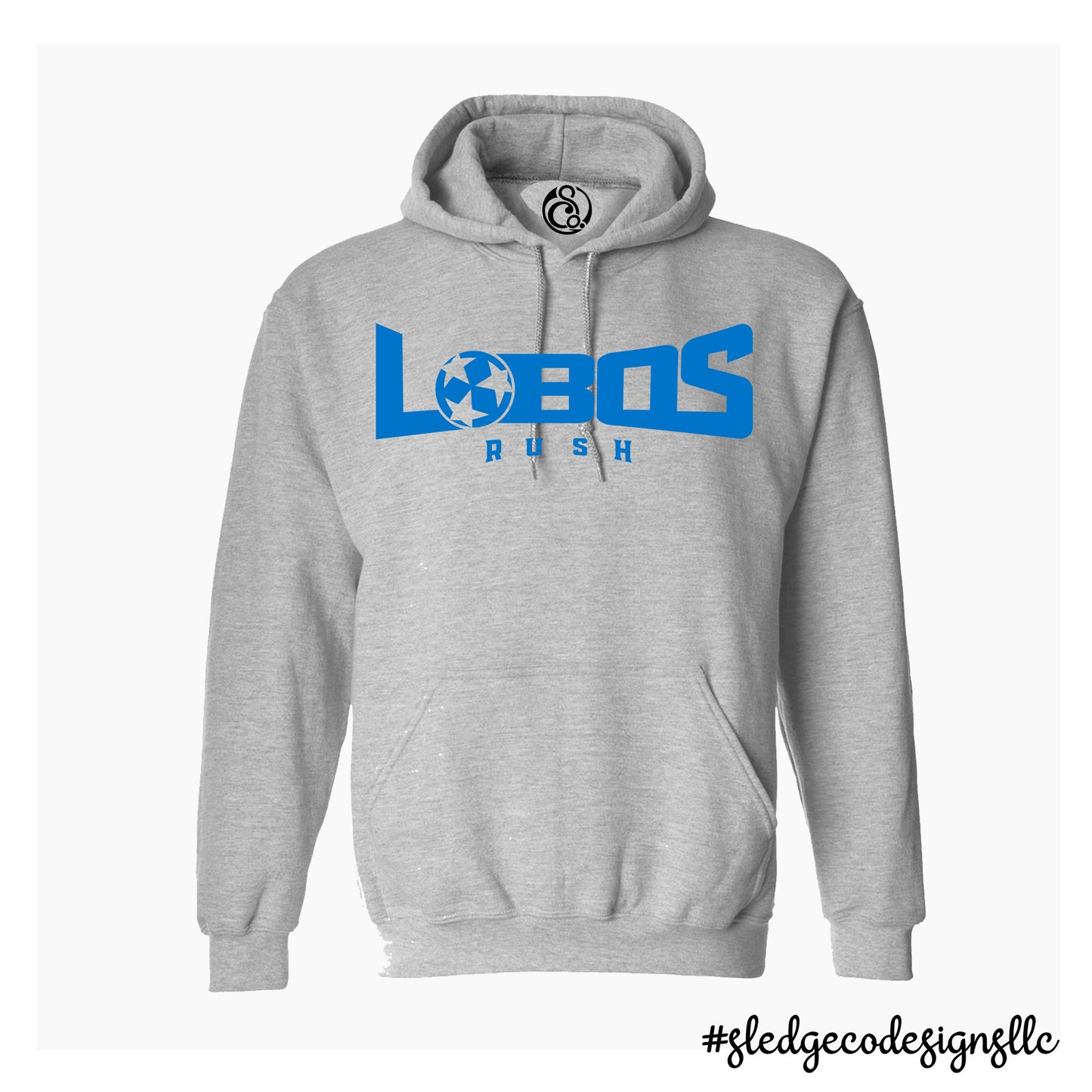 LOBOS SOCCER HOODIE | GREY + BLUE | UNISEX HOODIES