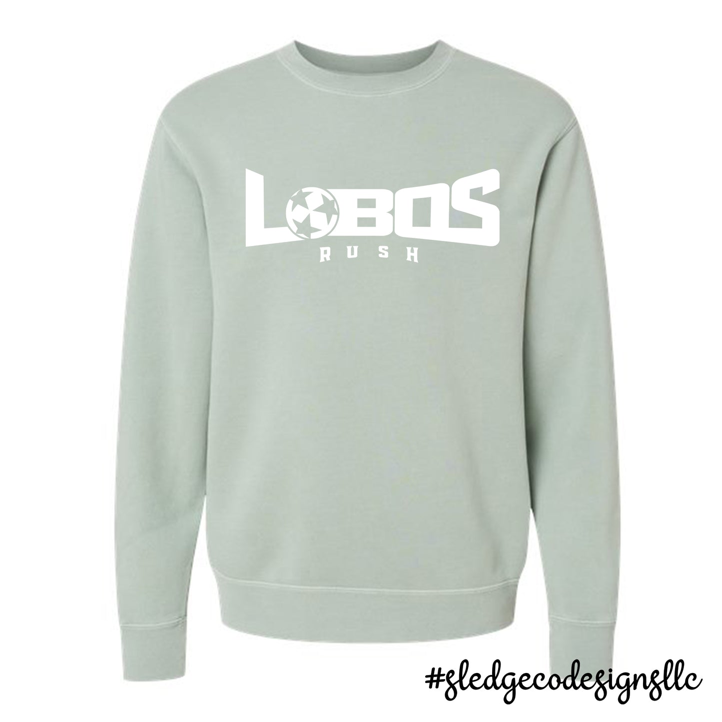 LOBOS RUSH SOCCER | Midweight Pigment-Dyed Crewneck Sweatshirt | Pigment Sage