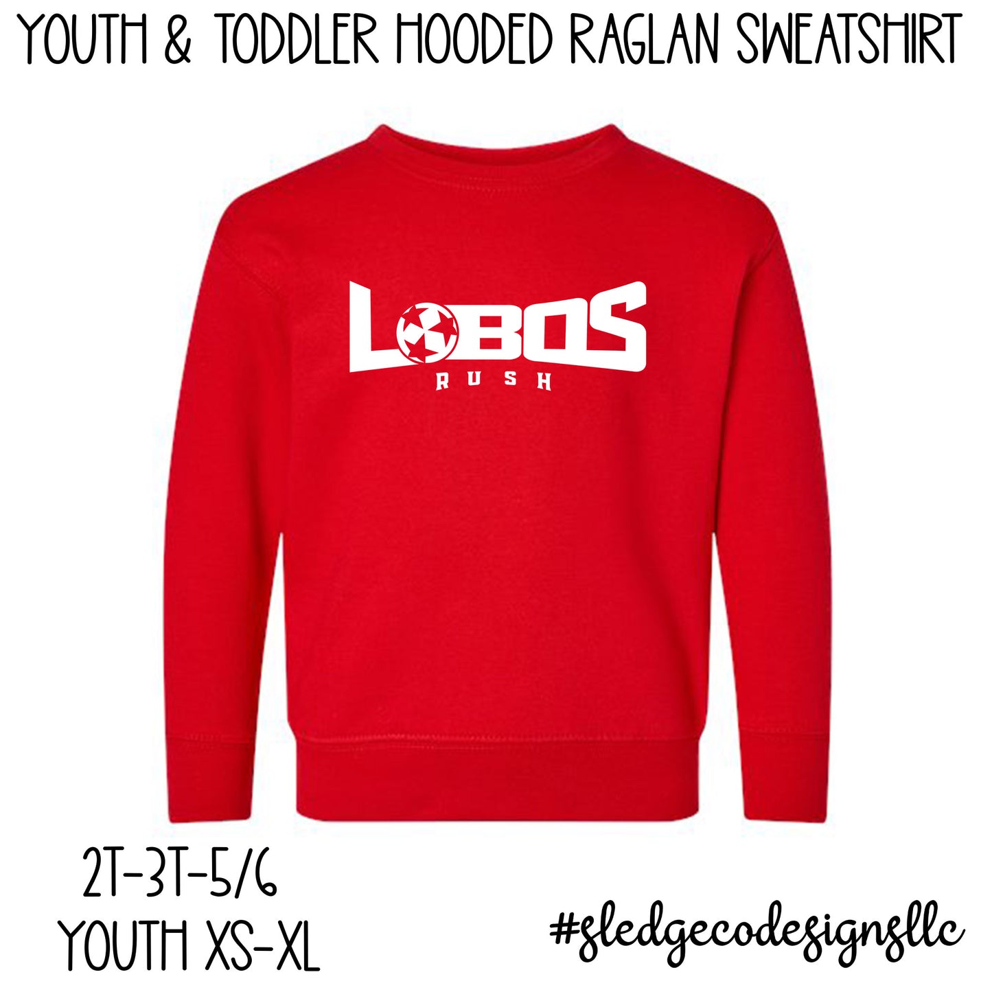 PRE ORDER:  YOUTH & TODDLER Fleece Crewneck Sweatshirt | LOBOS RED