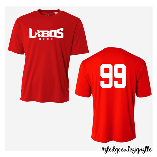 RED WARM-UP PRACTICE - A4 TSHIRT | LOBOS SOCCER | MADE TO ORDER