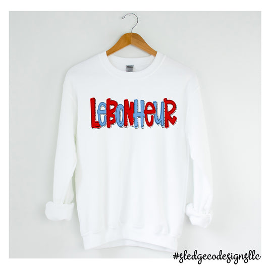 Le Bonheur | RED & BLUE | UNISEX CUSTOM SWEATSHIRT