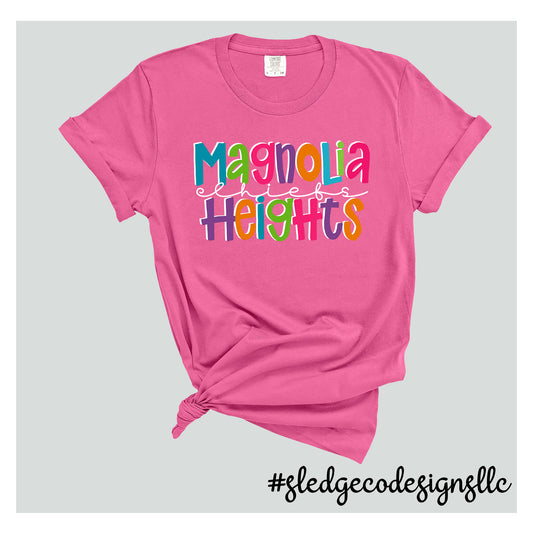 MAGNOLIA HEIGHTS CHIEFS BRIGHT & FUN | PINK | COMFORT COLORS Custom Unisex Tshirt