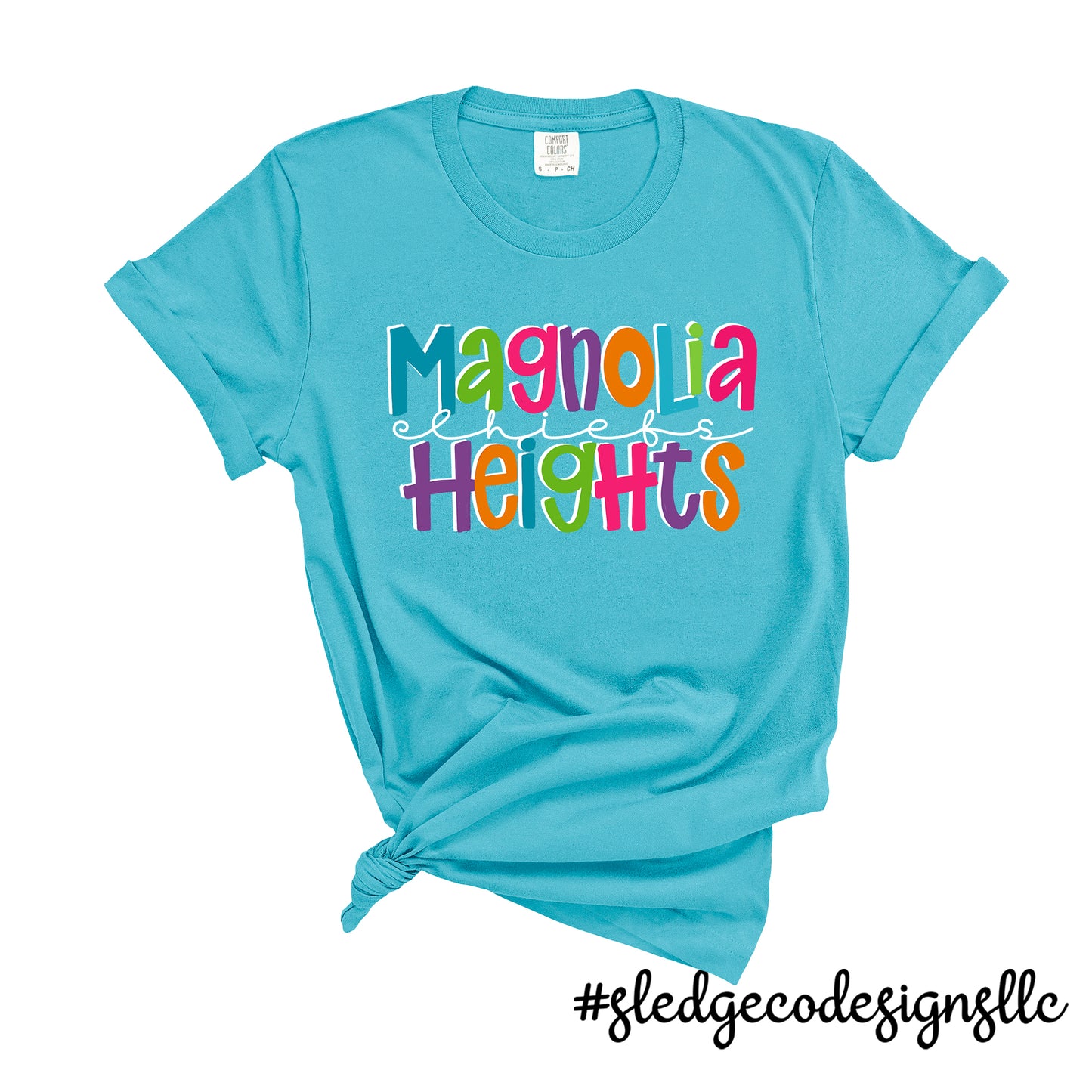 MAGNOLIA HEIGHTS CHIEFS BRIGHT & FUN | LAGOON BLUE | COMFORT COLORS Custom Unisex Tshirt