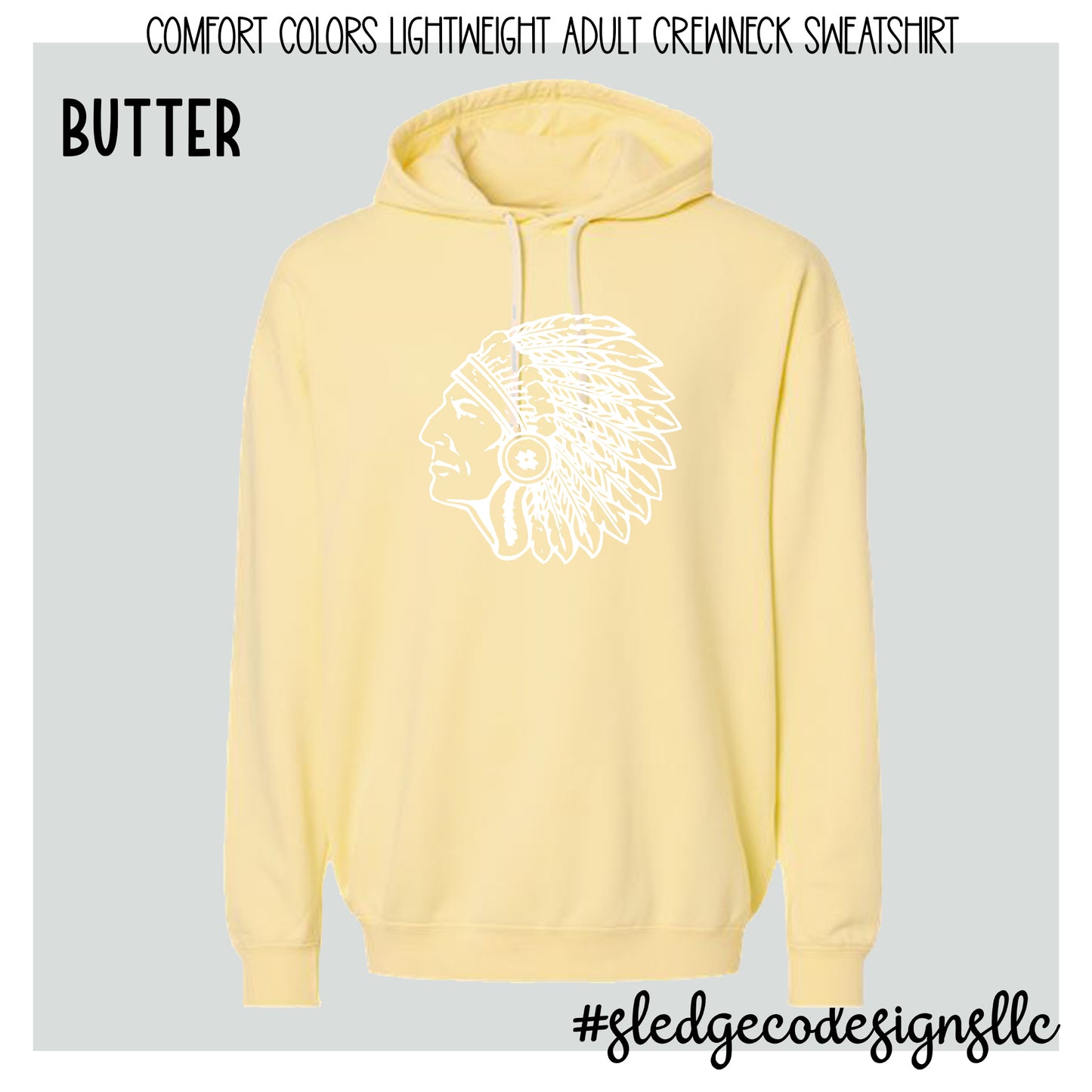 CHIEF HEAD |  MAGNOLIA HEIGHTS CHIEFS |  COMFORT COLORS LIGHTWEIGHT HOODIE