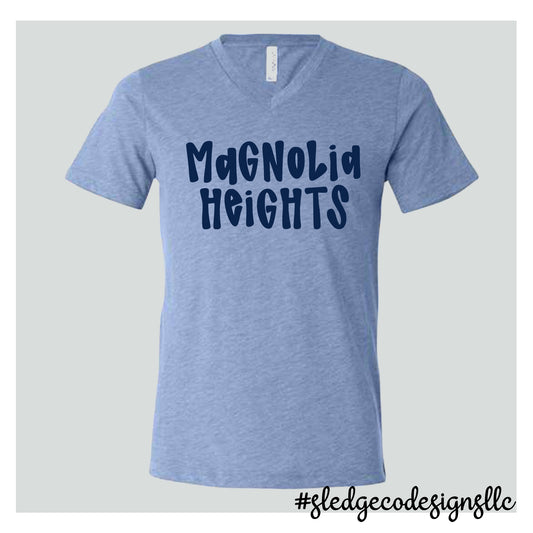 MAGNOLIA HEIGHTS | HAND DRAWN |  UNISEX VNECK Custom Unisex Tshirt