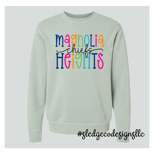 MAGNOLIA HEIGHTS CHIEFS | COLORFUL | Midweight Pigment-Dyed Crewneck Sweatshirt