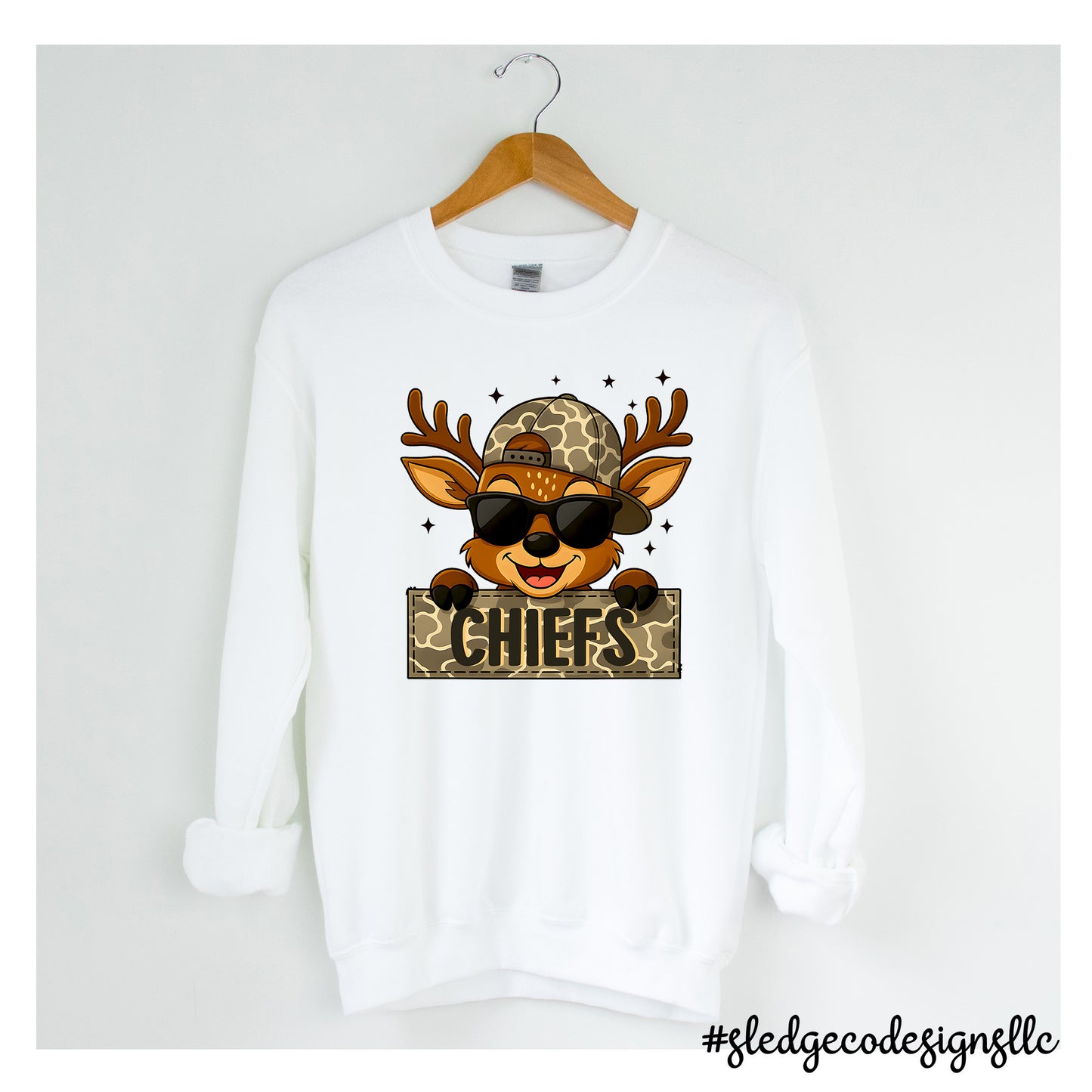 MHS MAGNOLIA HEIGHTS | CHIEFS REINDEER CAMO BOY |  CUSTOM UNISEX Sweatshirt