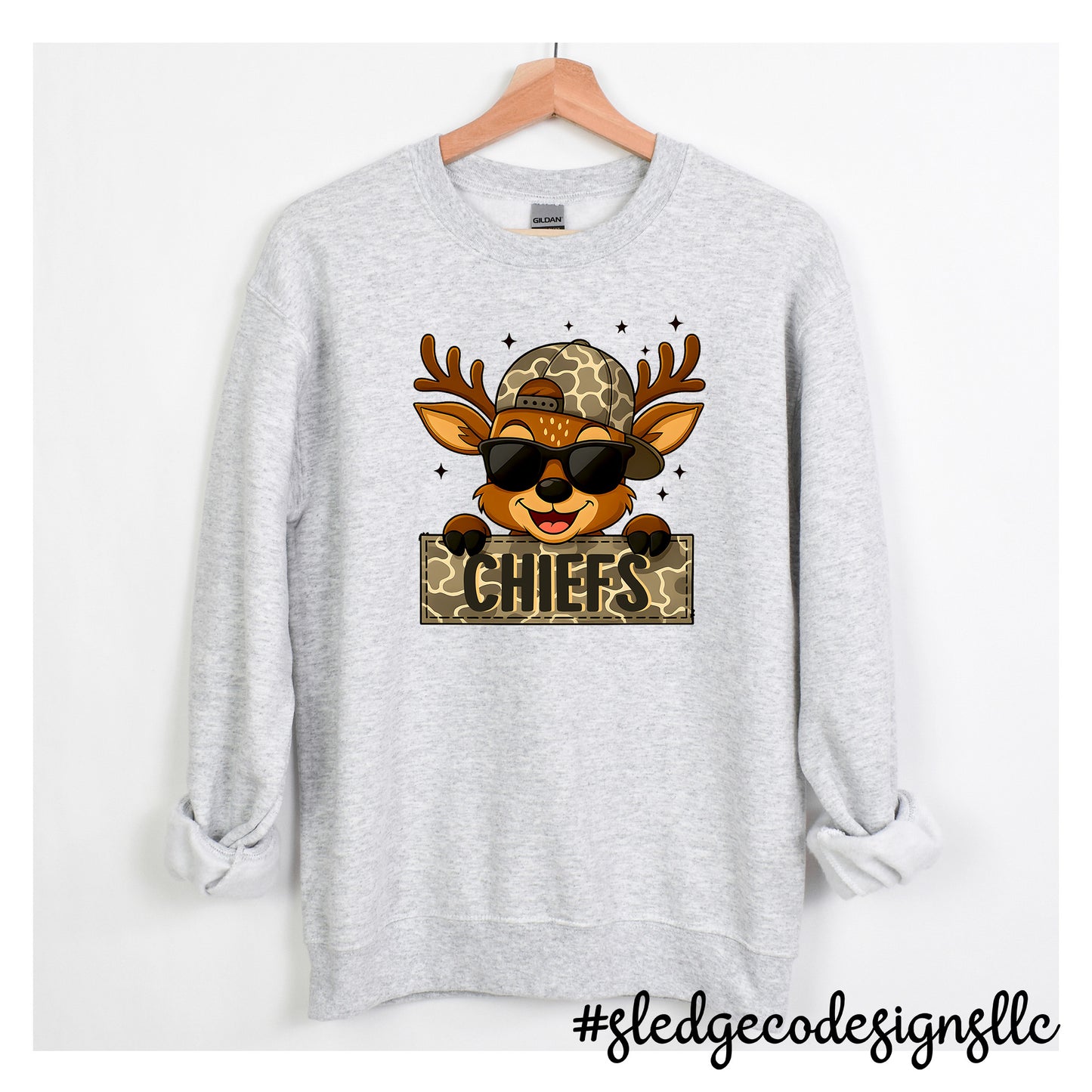 MHS MAGNOLIA HEIGHTS | CHIEFS REINDEER CAMO BOY |  CUSTOM UNISEX Sweatshirt