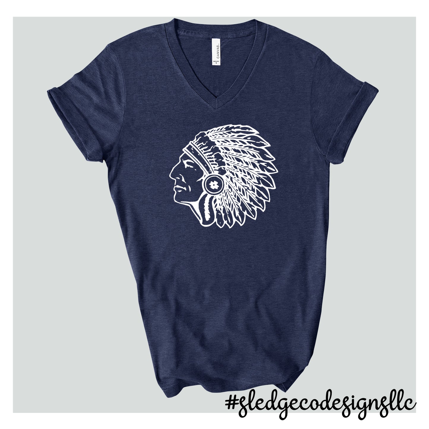 CHIEFS HEAD | MAGNOLIA HEIGHTS |  UNISEX VNECK Custom Unisex Tshirt