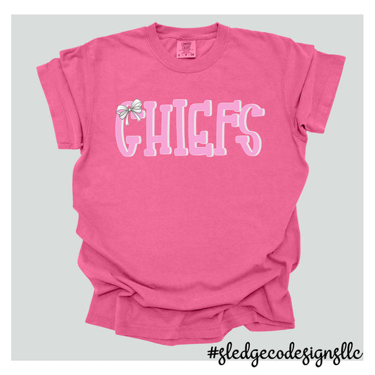 PINK CHIEFS with BOW | PINK OUT DAY |  Custom Unisex Tshirt