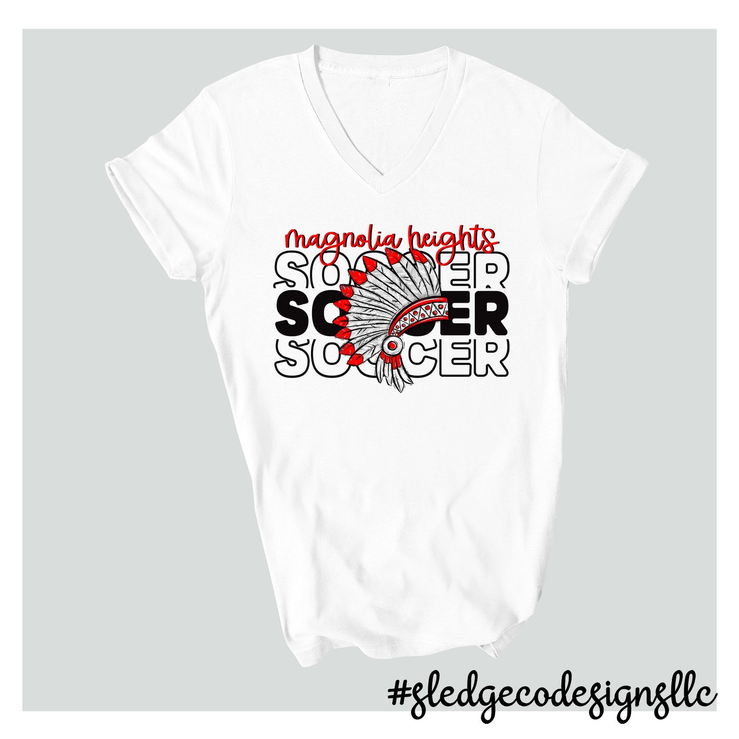 MAGNOLIA HEIGHTS | CHIEFS SOCCER |  UNISEX VNECK Custom Unisex Tshirt