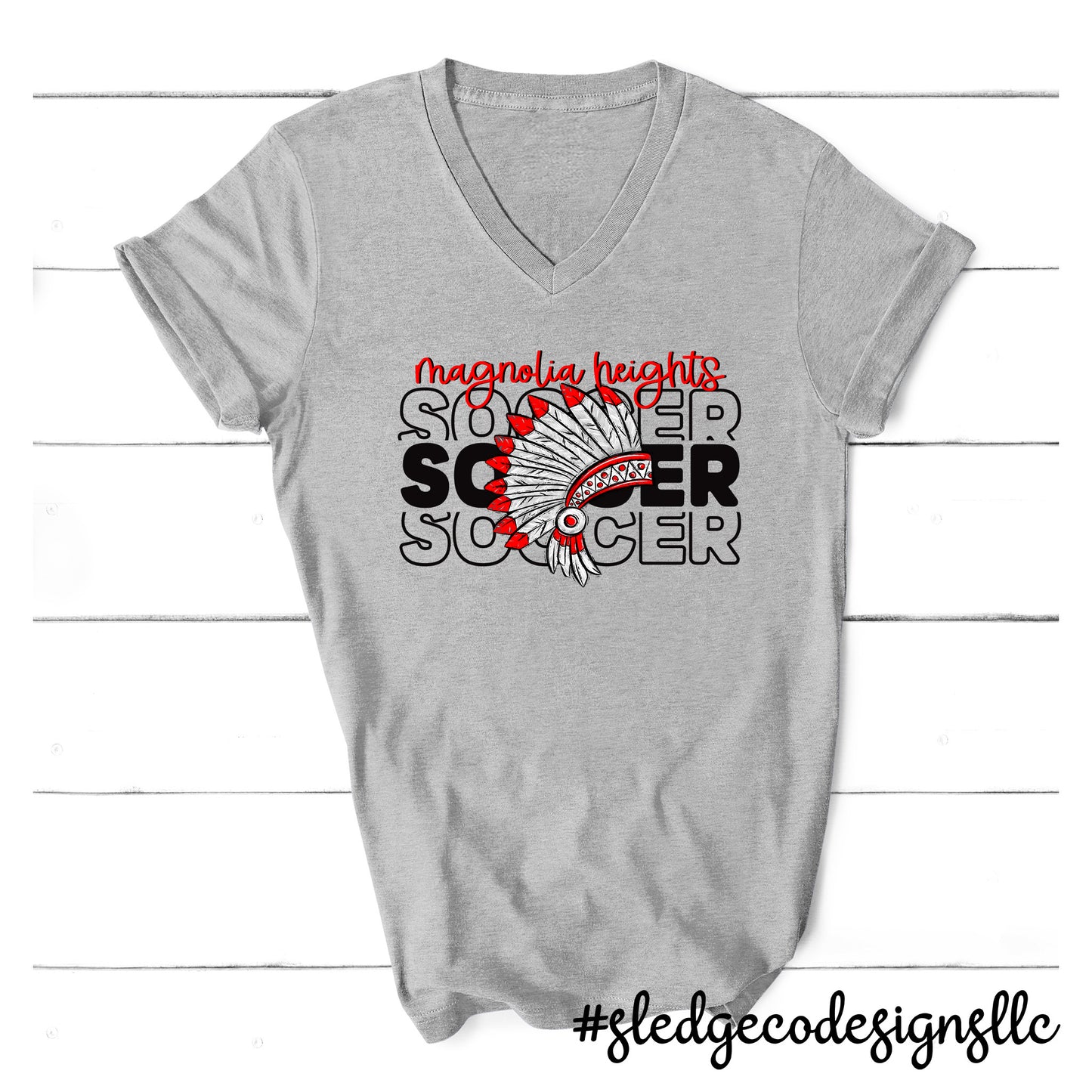 MAGNOLIA HEIGHTS | CHIEFS SOCCER |  UNISEX VNECK Custom Unisex Tshirt