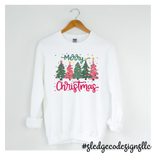 MERRY CHRISTMAS | PINK & GREEN | Custom Unisex Sweatshirt