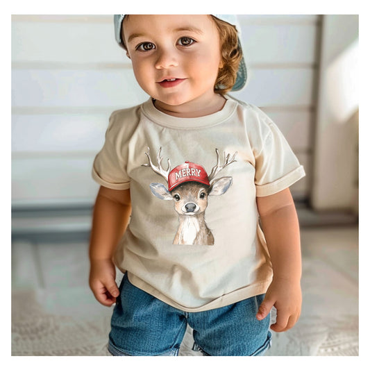 CHRISTMAS | MERRY DEER CAP | YOUTH - TODDLER - INFANT Custom TSHIRT