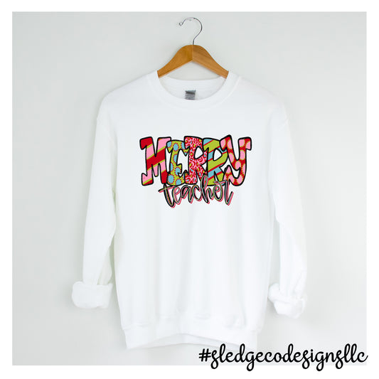 MERRY TEACHER | CHRISTMAS | Custom Unisex Sweatshirt