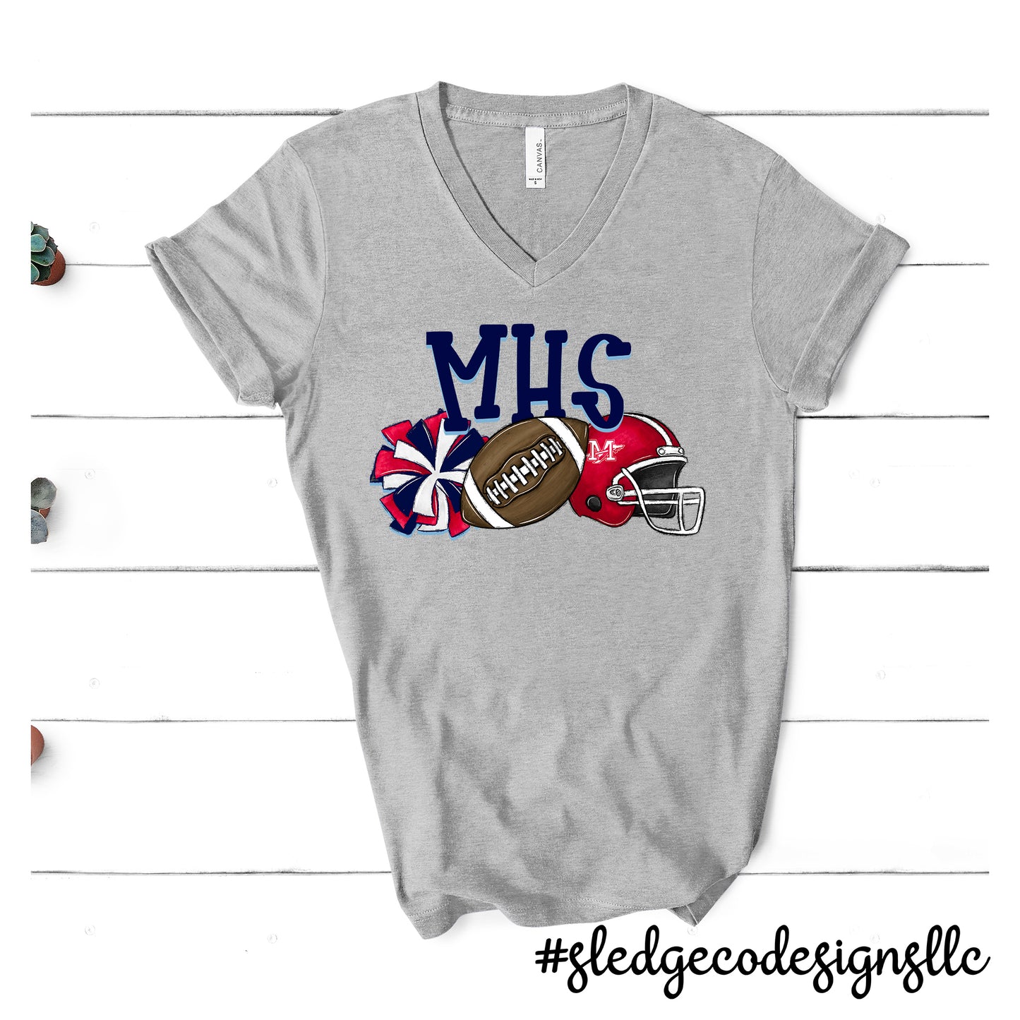 MHS CHIEFS FOOTBALL CHEER | VNECK |  Custom Unisex Tshirt