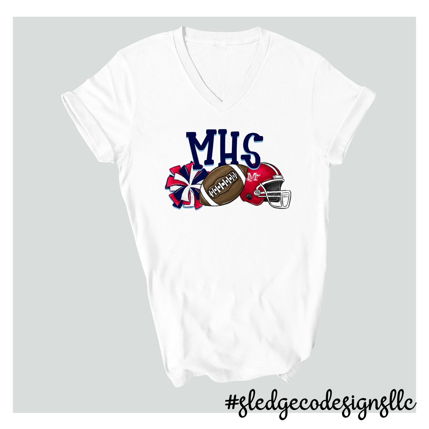 MHS CHIEFS FOOTBALL CHEER | VNECK |  Custom Unisex Tshirt