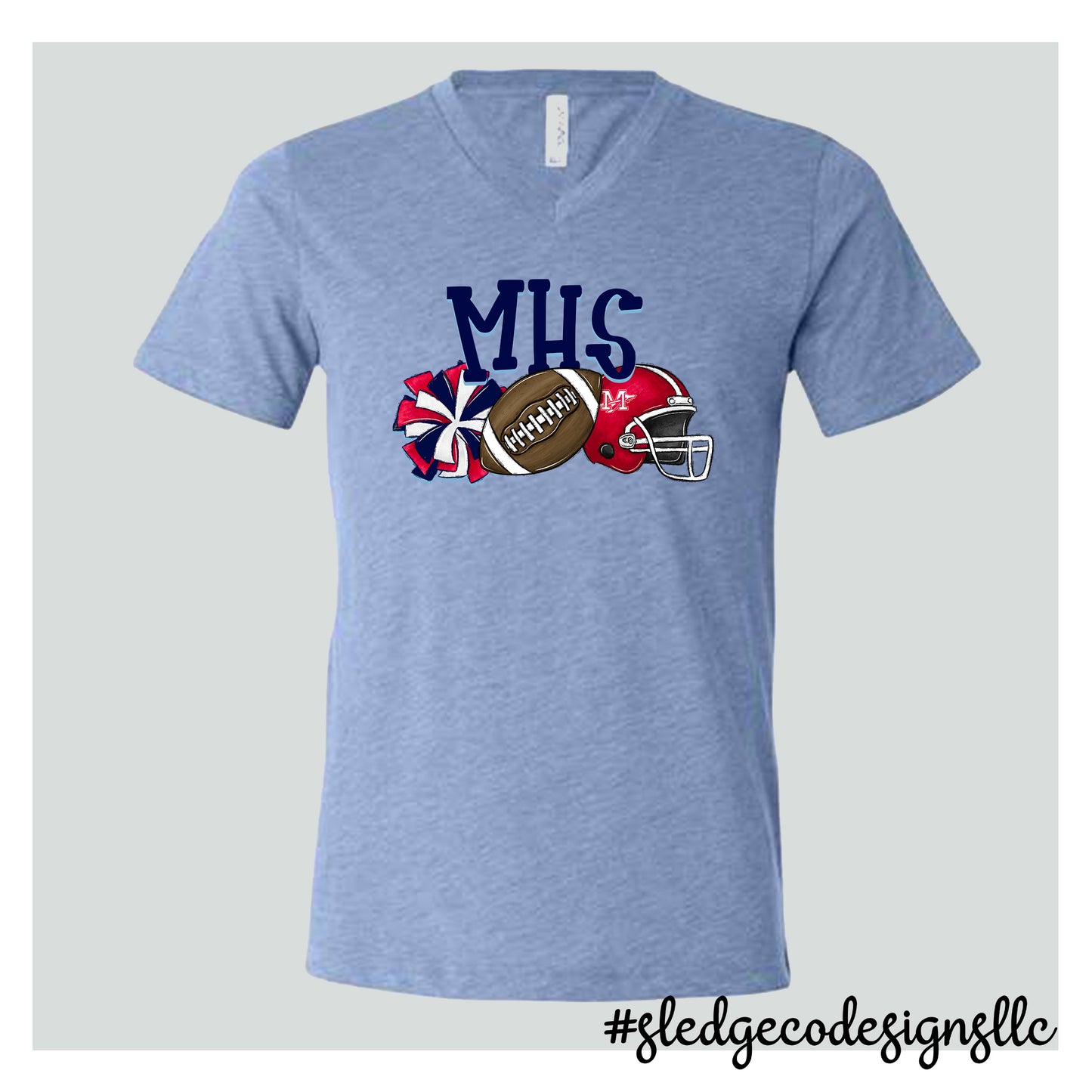 MHS CHIEFS FOOTBALL CHEER | VNECK |  Custom Unisex Tshirt