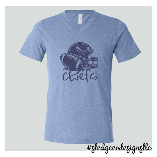 CHIEFS FOOTBALL | MAGNOLIA HEIGHTS |  UNISEX VNECK Custom Unisex Tshirt