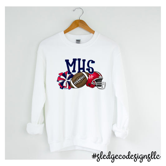 MHS FOOTBALL POMS & CHEER | CUSTOM UNISEX SWEATSHIRT