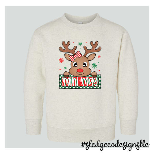 CUSTOM CHRISTMAS "GIRL" REINDEER | TODDLER & YOUTH SWEATSHIRT