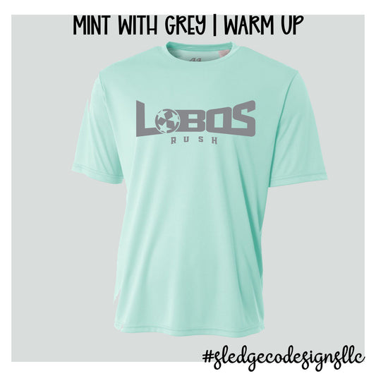 LOBOS SOCCER | PASTEL MINT WITH GREY | WARM-UP PRACTICE | A4 DRI-FIT TSHIRT