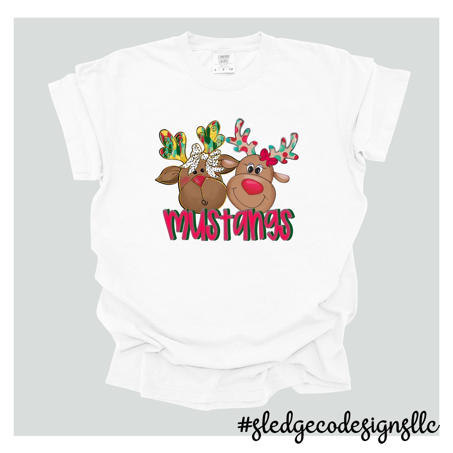 CUSTOM CHRISTMAS REINDEER TSHIRTS | ADD YOUR NAME/SCHOOL | UNISEX TSHIRT