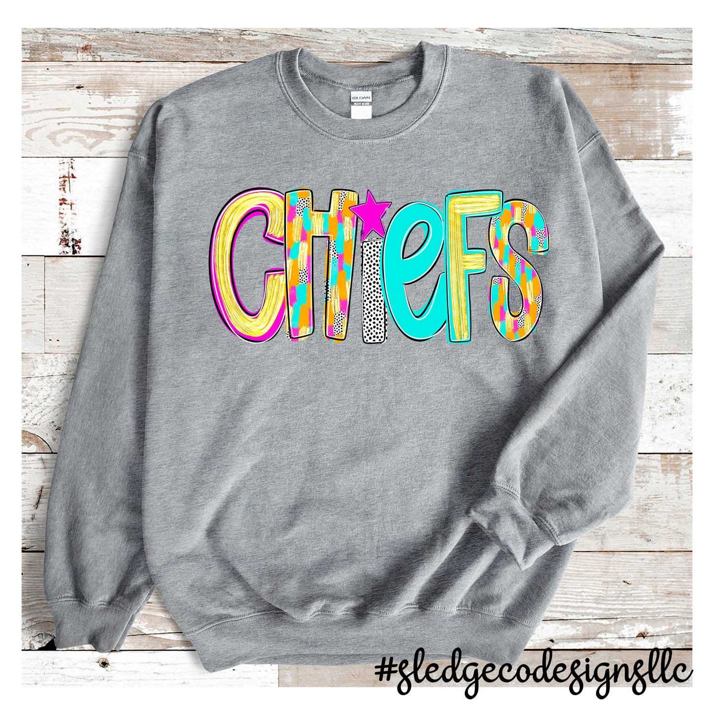 Magnolia Heights Chiefs Retro Custom Unisex Sweatshirt School Spirit Wear SENATOBIA MS Sledge Co Designs