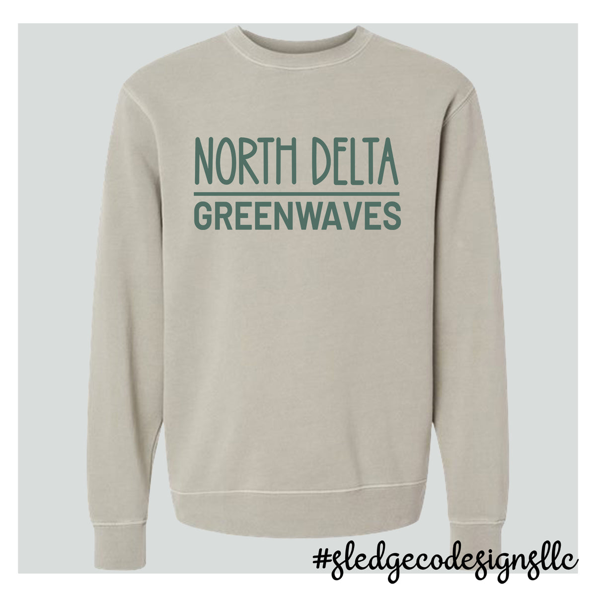 NORTH DELTA GREENWAVES  | ITC | Midweight Pigment-Dyed Crewneck Sweatshirt