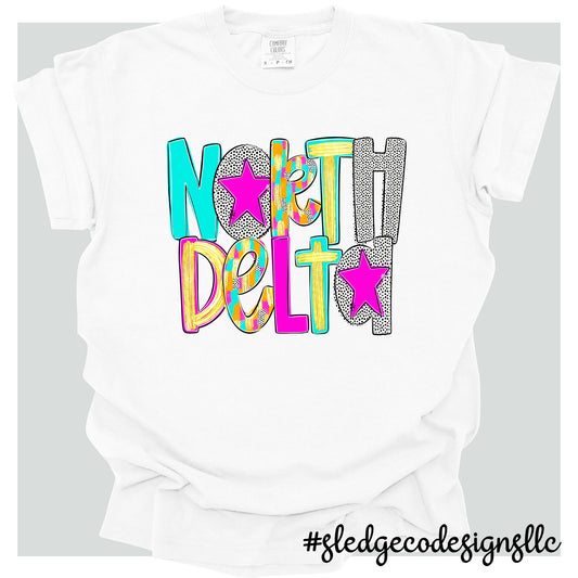 NORTH DELTA CHEER | RETRO ROWDY | CUSTOM UNISEX TSHIRT