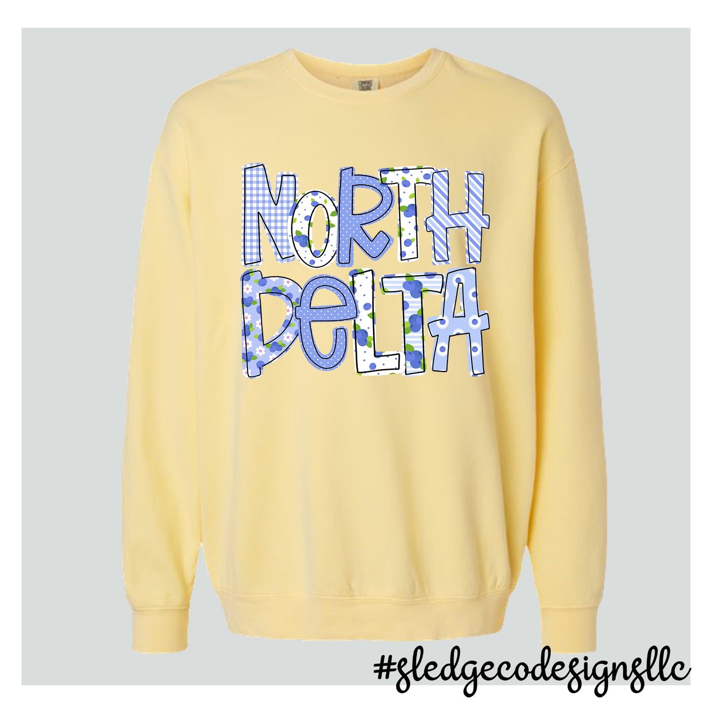 NORTH DELTA | BLUEBERRY |  COMFORT COLORS LIGHT WEIGHT SWEATSHIRT