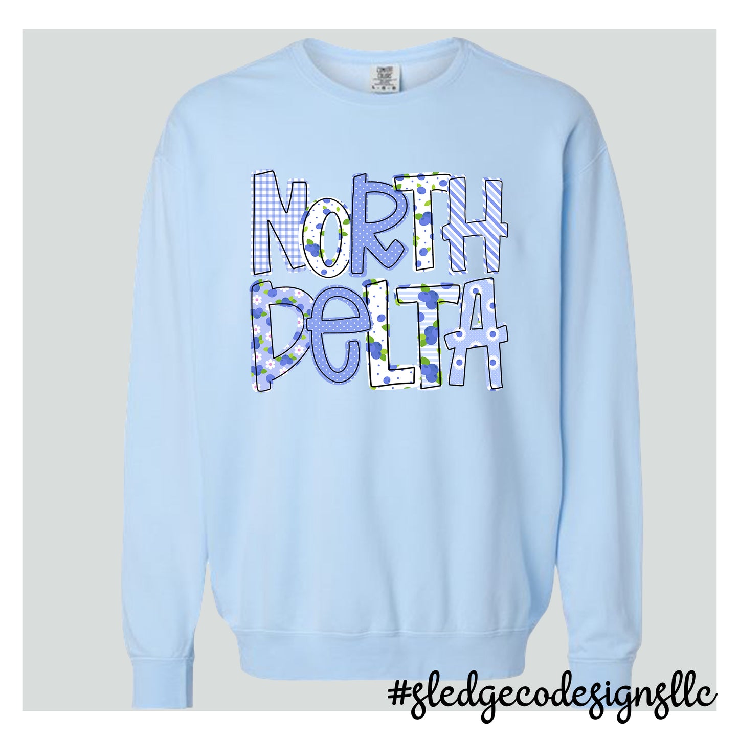 NORTH DELTA | BLUEBERRY |  COMFORT COLORS LIGHT WEIGHT SWEATSHIRT