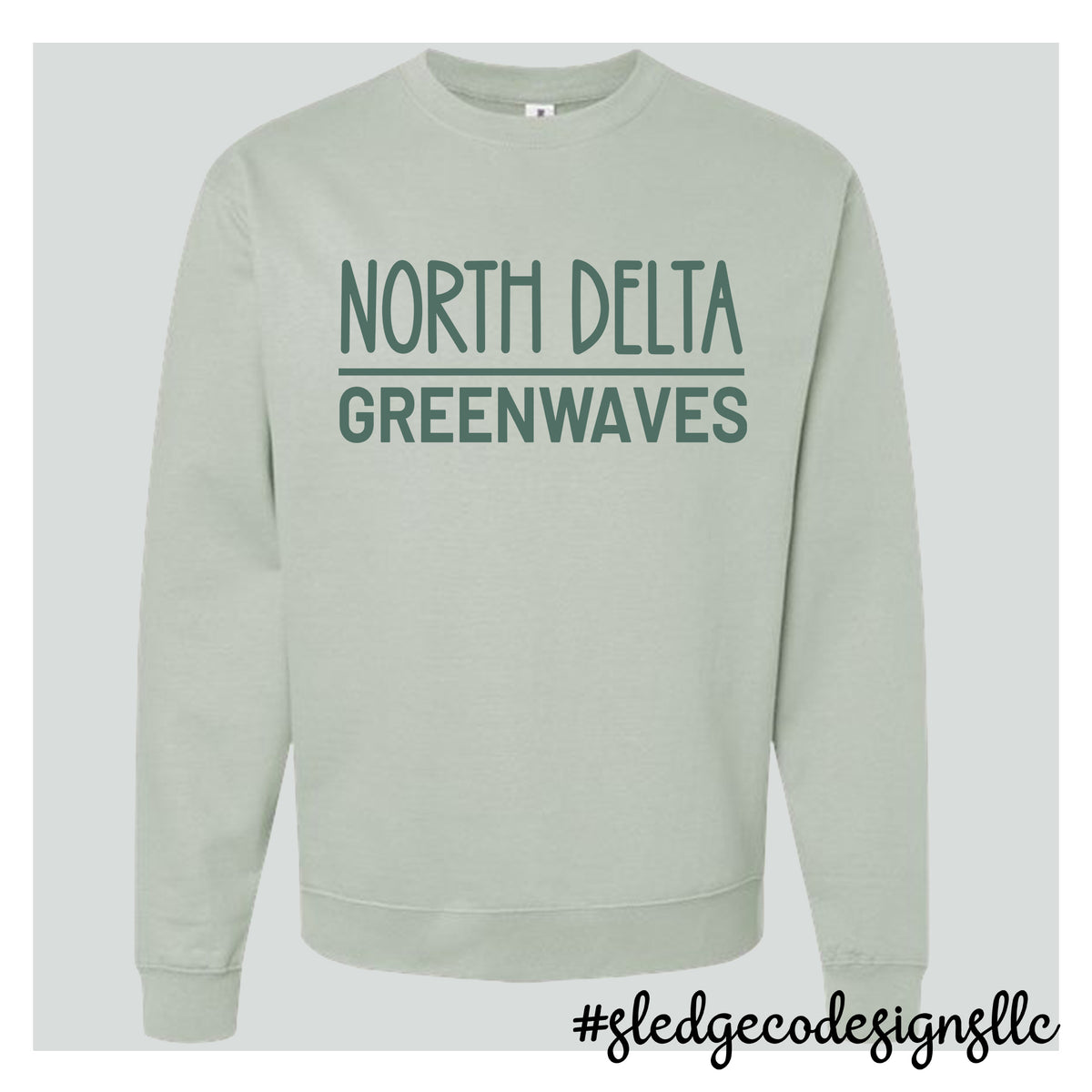 NORTH DELTA GREENWAVES  | ITC | Midweight Pigment-Dyed Crewneck Sweatshirt