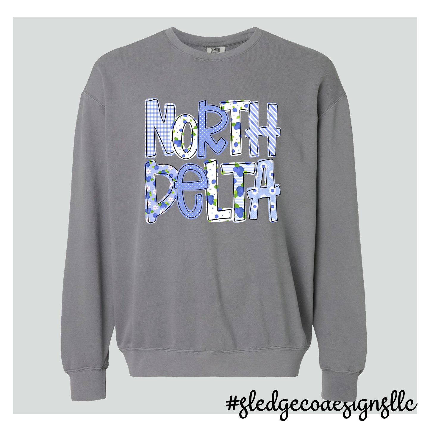 NORTH DELTA | BLUEBERRY |  COMFORT COLORS LIGHT WEIGHT SWEATSHIRT