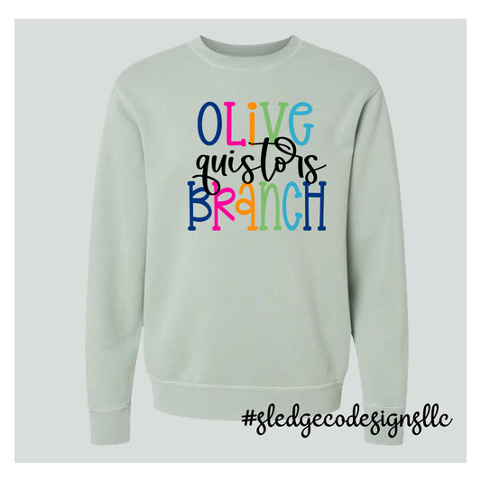 OLIVE BRANCH QUISTORS | COLORFUL | Midweight Pigment-Dyed Crewneck Sweatshirt