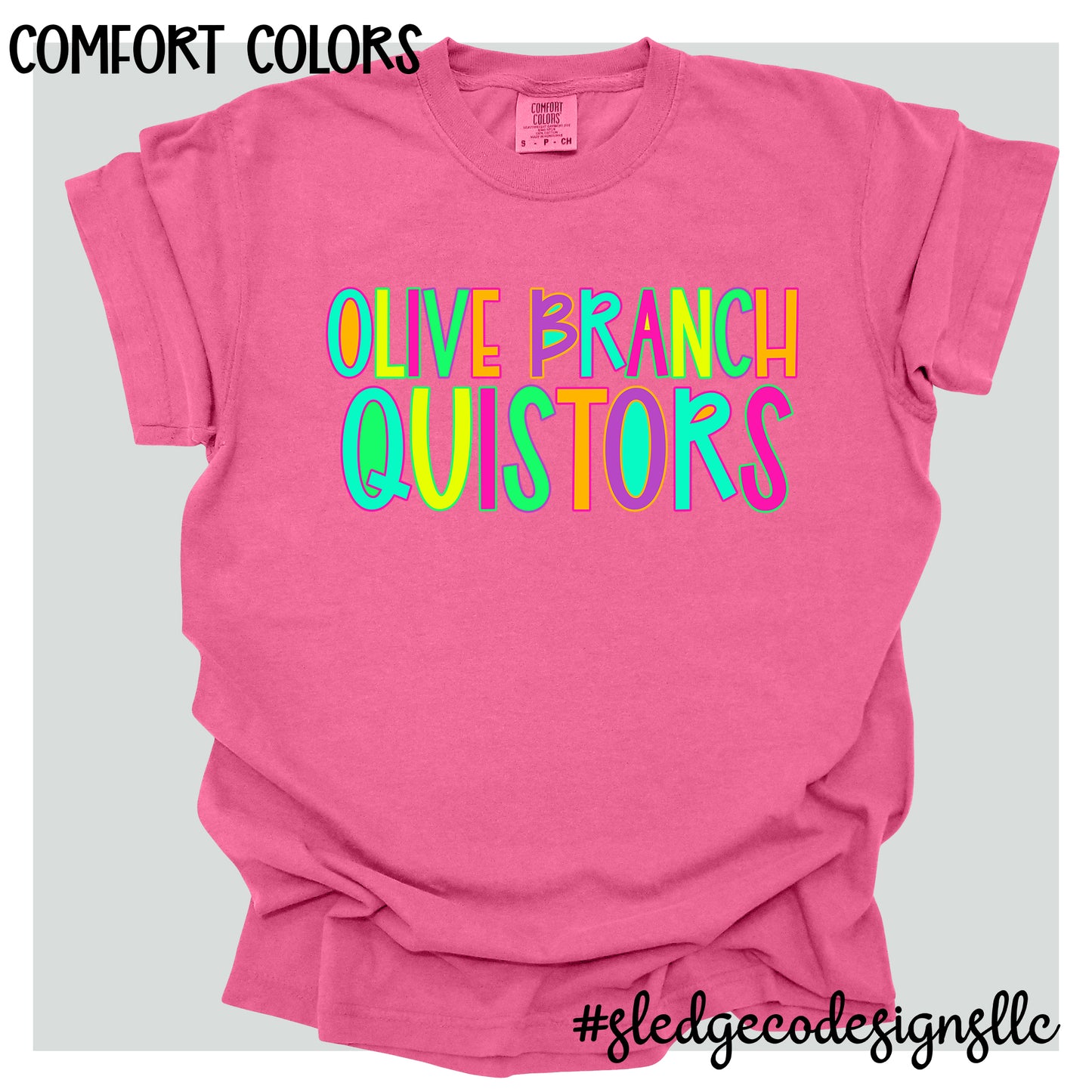 OLIVE BRANCH QUISTORS | NEON | Comfort Colors Custom Unisex Tshirt