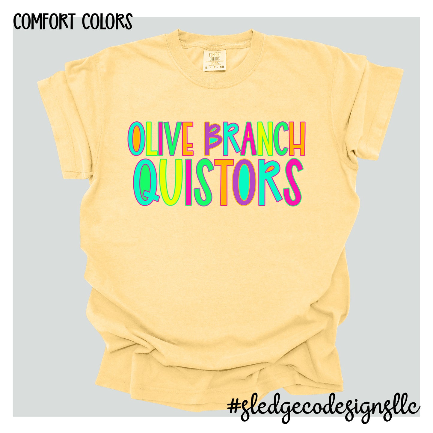 OLIVE BRANCH QUISTORS | NEON | Comfort Colors Custom Unisex Tshirt