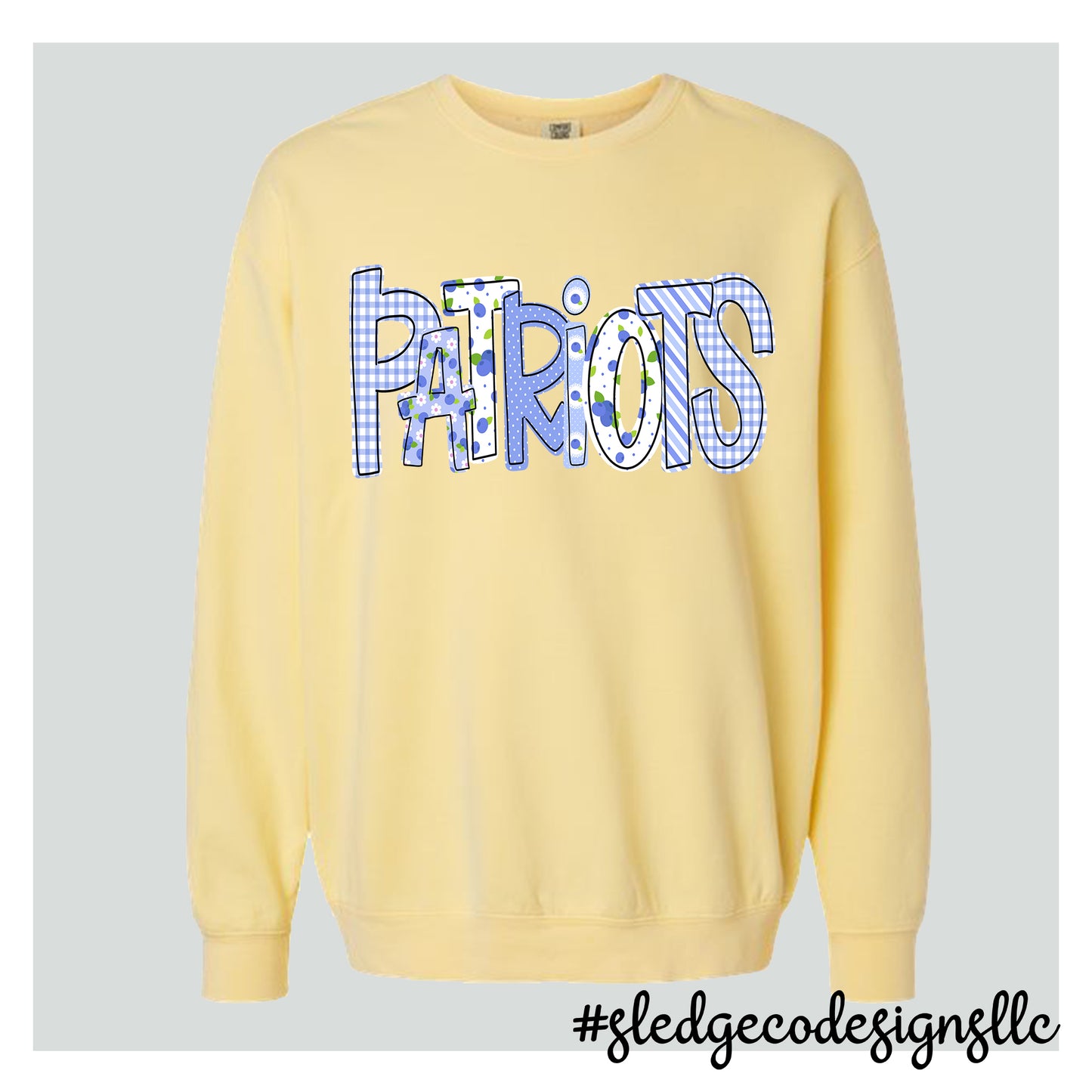 PATRIOTS | BLUEBERRY |  COMFORT COLORS LIGHT WEIGHT SWEATSHIRT