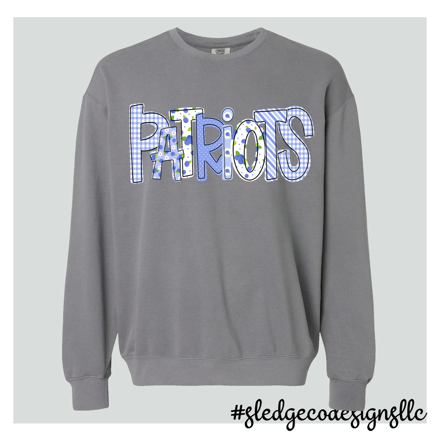 PATRIOTS | BLUEBERRY |  COMFORT COLORS LIGHT WEIGHT SWEATSHIRT