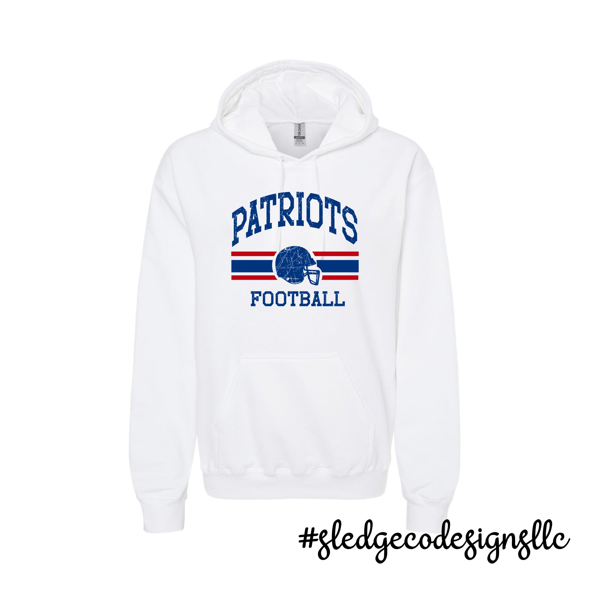 PATRIOTS FOOTBALL CUSTOM UNISEX HOODIE Sledge Co Designs LLC