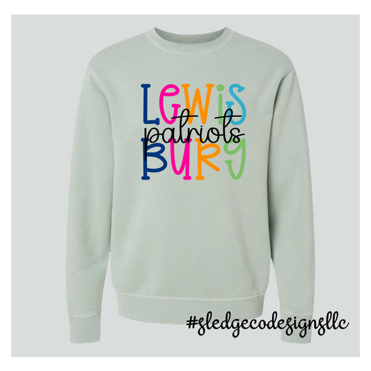 LEWISBURG PATRIOTS | COLORFUL | Midweight Pigment-Dyed Crewneck Sweatshirt