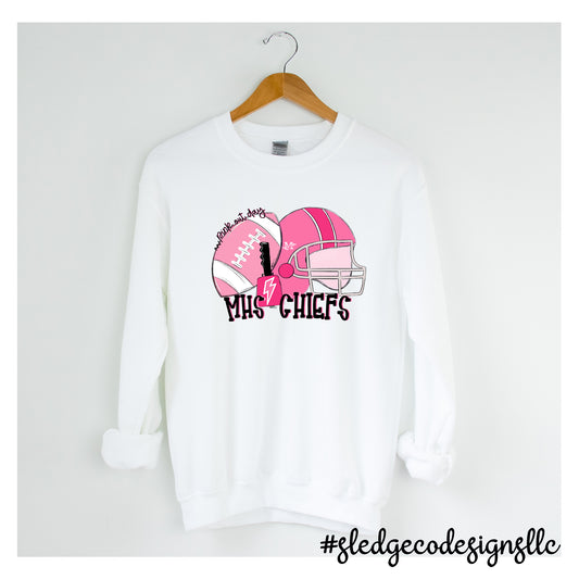 MAGNOLIA HEIGHTS CHIEFS | FOOTBALL | PINK OUT DAY | CUSTOM SWEATSHIRT