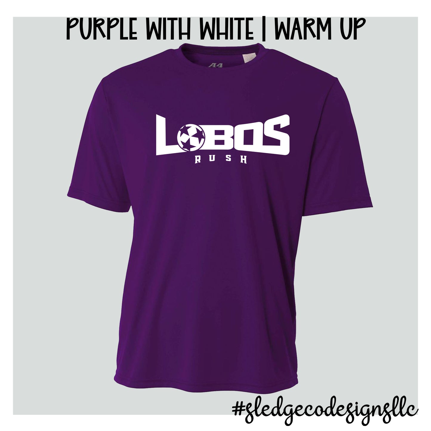 LOBOS SOCCER | PURPLE | WARM-UP PRACTICE | A4 DRI-FIT TSHIRT