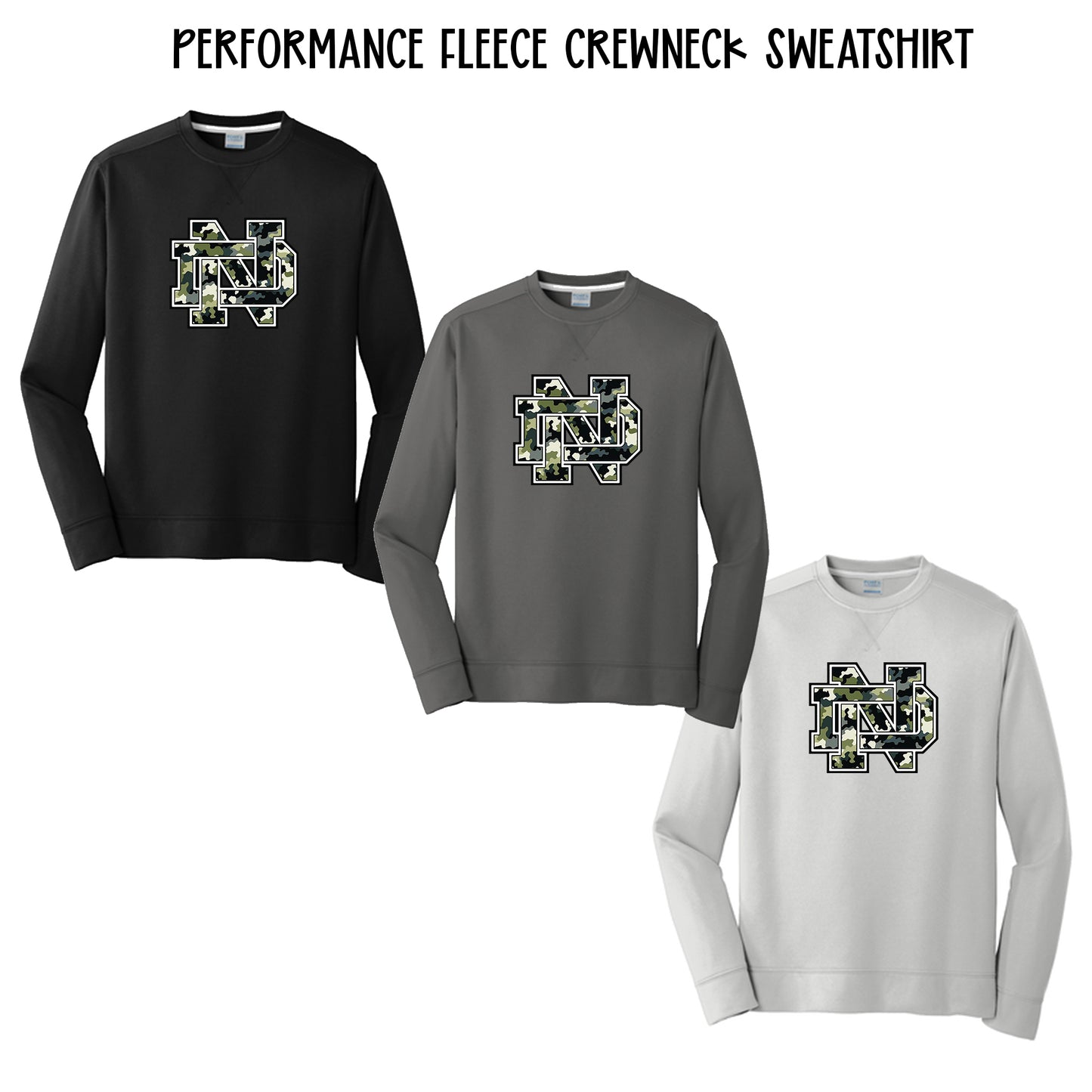 NORTH DELTA GREENWAVES | PERFORMANCE SWEATSHIRT | BLACK CAMO | CUSTOM UNISEX SWEATSHIRT